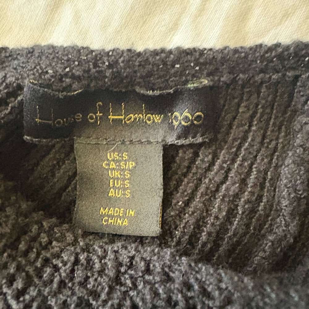 House of Harlow 1960 Black Ribbed Knit Top